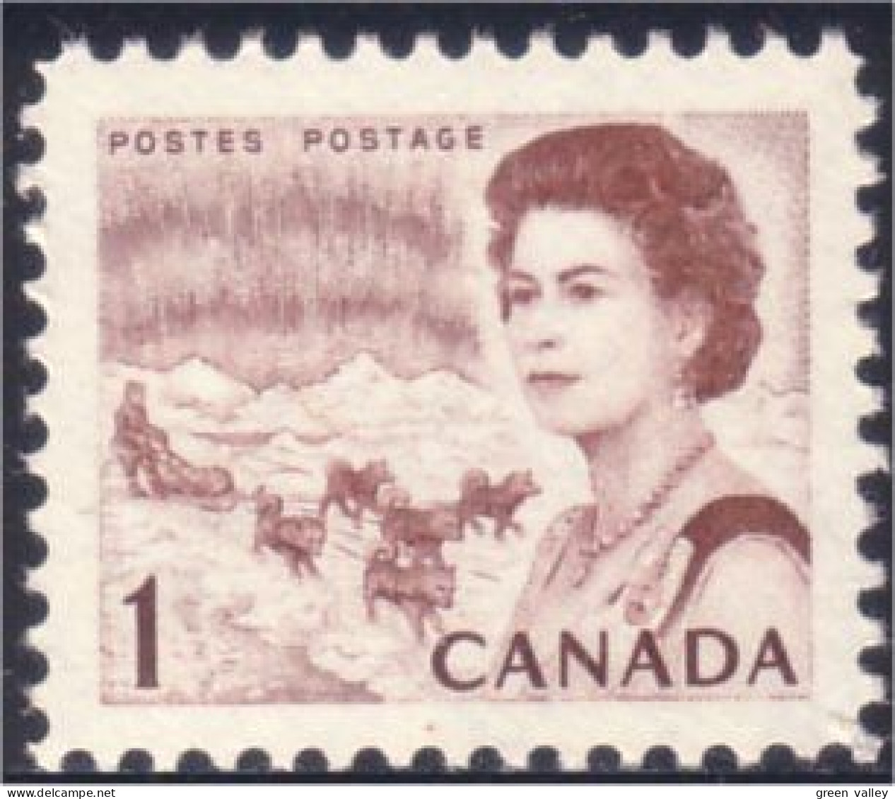 Canada PVA Gum Traineau Chiens Dog Sled Aurore Boréale Northern Lights MNH ** Neuf SC (04-54iiia) - Chiens