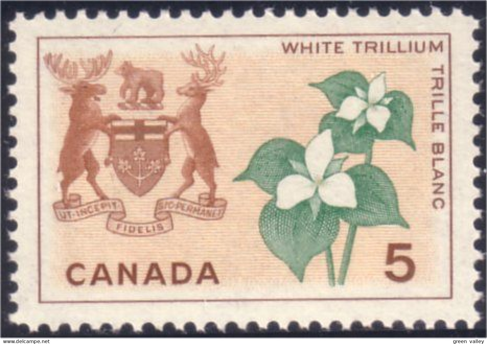 Canada White Trillium Blanc Armoiries Coat Of Arms MNH ** Neuf SC (04-18c) - Francobolli