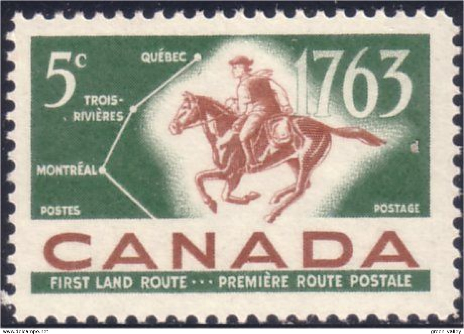 Canada Postrider Mailman Map Carte Facteur Cheval MNH ** Neuf SC (04-13a) - Nuovi