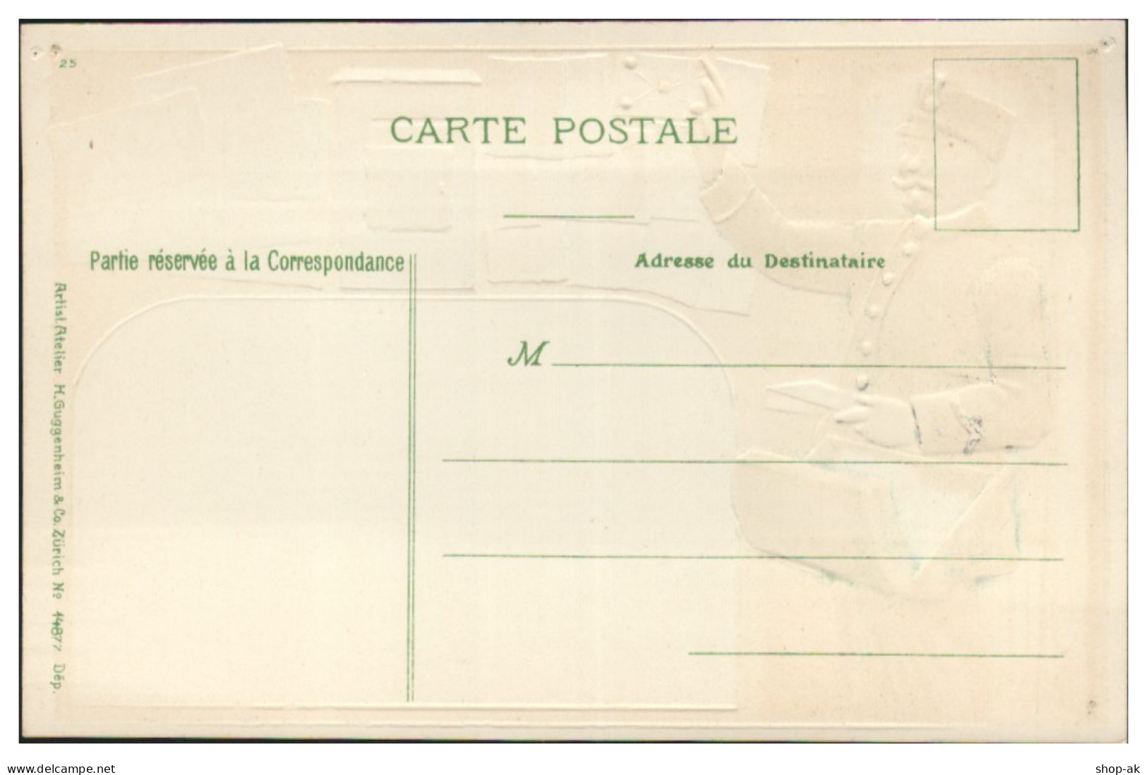 Y28297/ Frankreich Postbote Briefmarken Litho Präge AK Ca.1920 - Timbres (représentations)