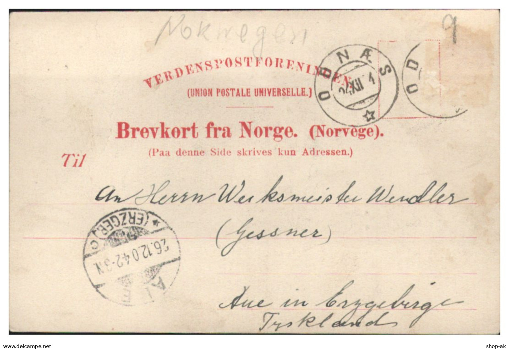 S4950/ Christiana  Holmenkollen Peisestuen  Norwegen AK 1904 - Noruega