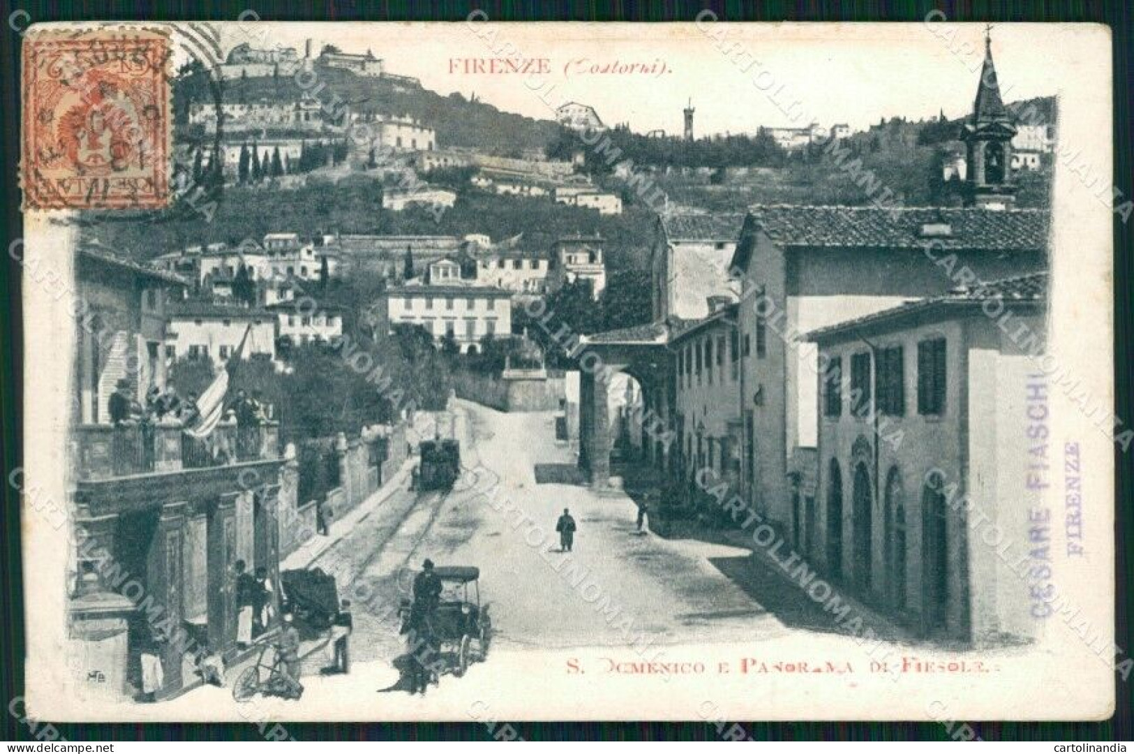 Firenze Fiesole San Domenico Tram Cartolina WX1426 - Firenze