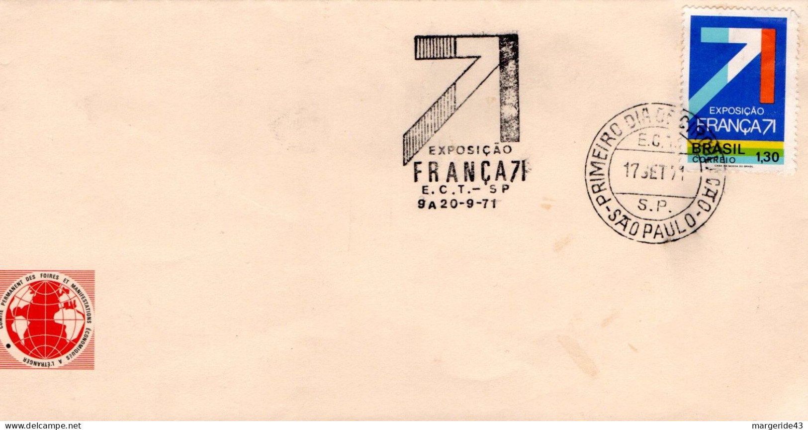 BRESIL FDC 1971 EXPO FRANCE 71 - FDC