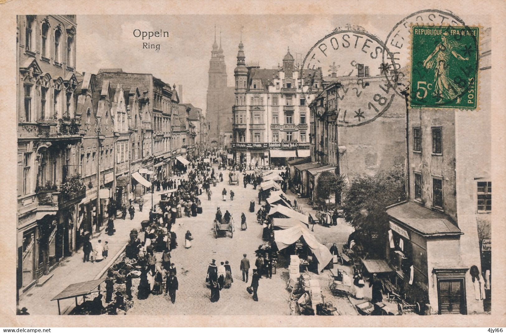 CPA OPPELN - SILESIA - Opole Silesie - Ring - Animation Marché - Cachet D'occupation 22 Juin 1922 TRESOR ET POSTES -TB** - Lettres & Documents