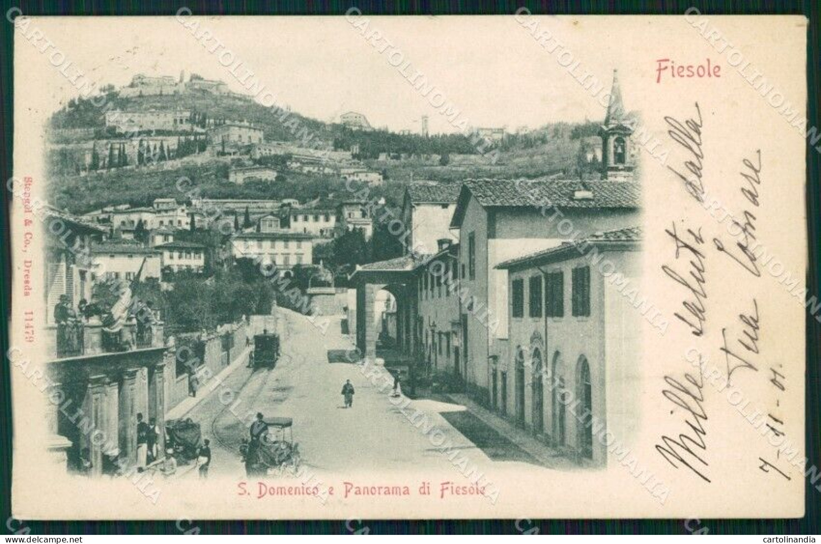 Firenze Fiesole San Domenico Tram Cartolina WX1432 - Firenze