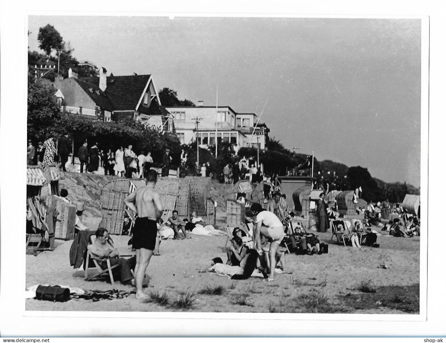 XX19280/ Hamburg Blankenese Strandleben Strandkörbe 50er Jahre 24 X 18 Cm - Blankenese