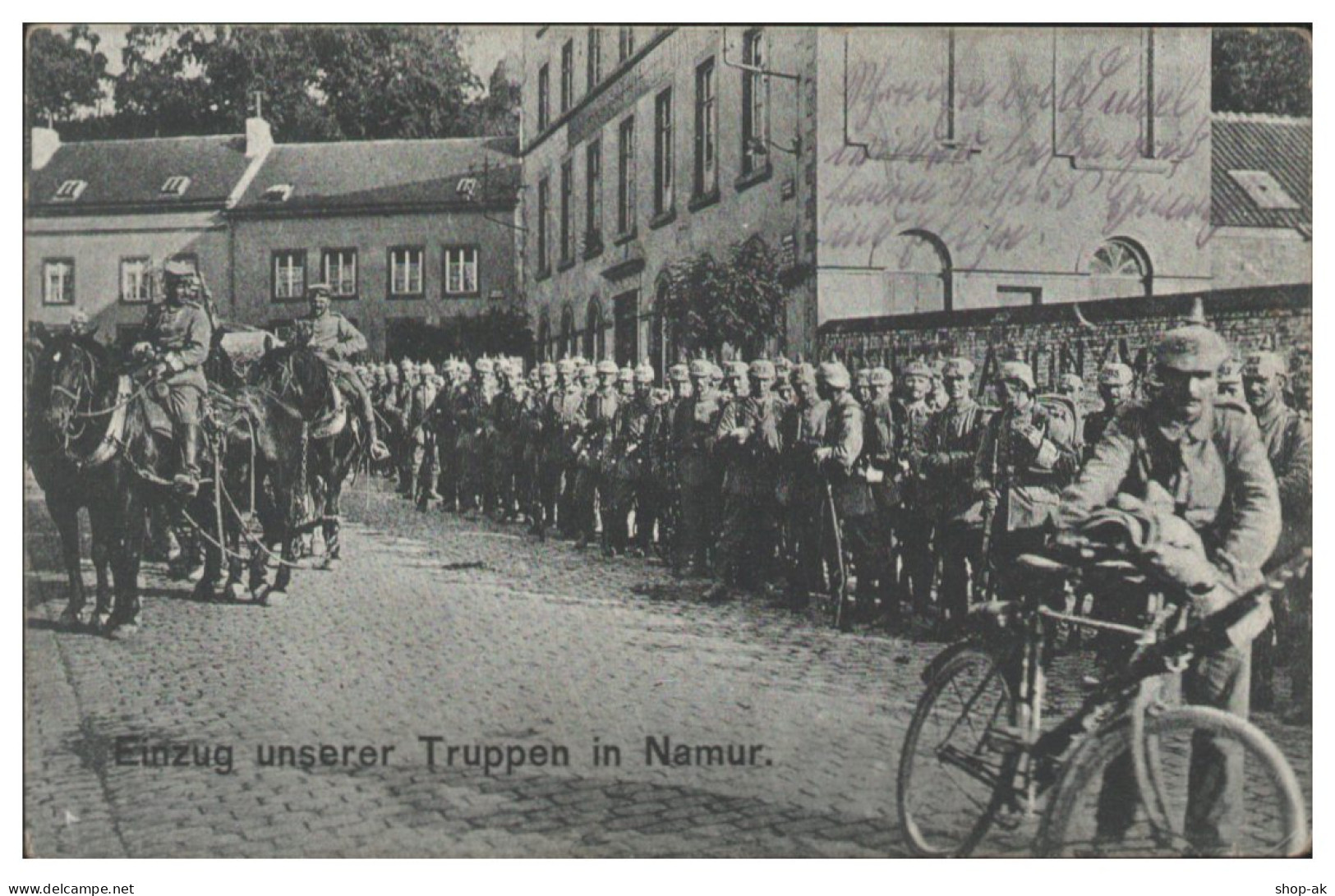 TT0145/ Einzug Unserer Truppen In Namur Belgien, Soldat Mit Fahrrad 1915 WK1 - Guerre 1914-18