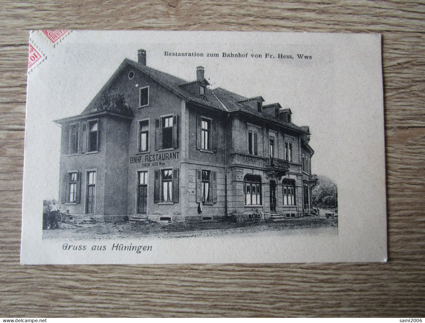 68 GRUSS AUS HUNINGEN RESTAURATION ZUM BAHNHOF VON FR.HESS - Huningue