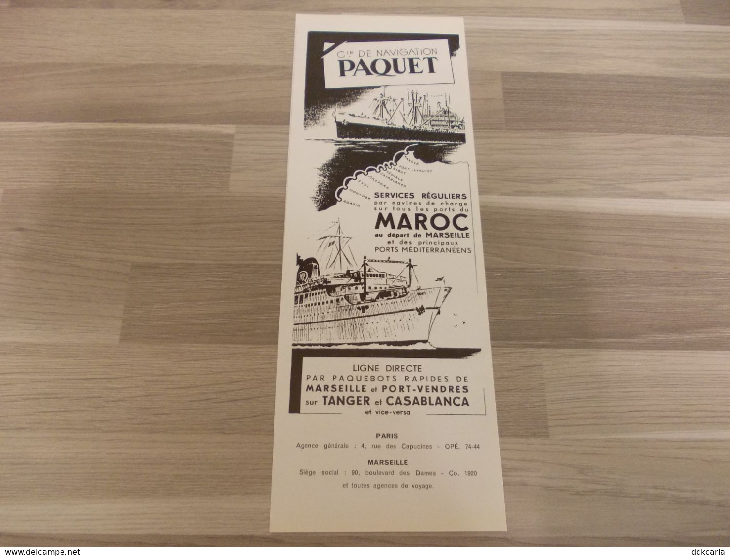 Reclame Advertentie Uit Oud Tijdschrift 1952 - Cie De Navigation Paquet - Publicidad
