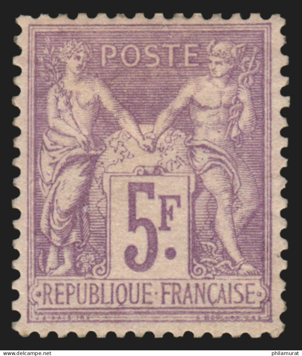 N°95, Sage 5fr Violet Sur Lilas, Neuf * Avec Charnière - TB - 1876-1898 Sage (Type II)
