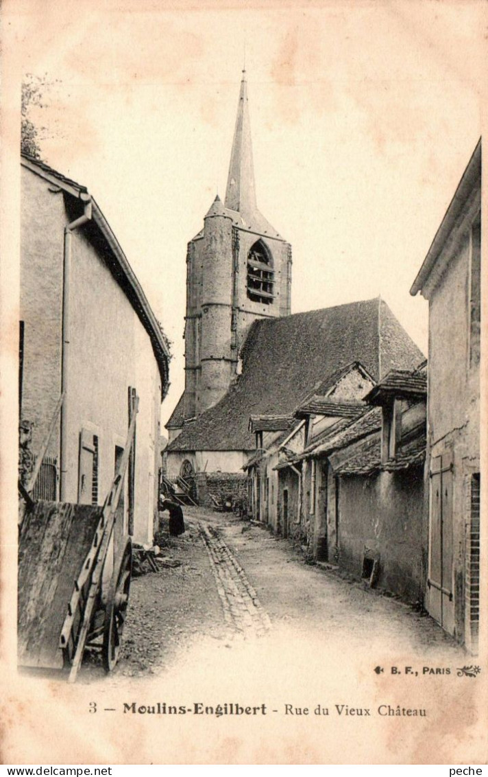 N°164 W -cpa Moulins Engilbert -rue Du Vieux Château- - Moulin Engilbert