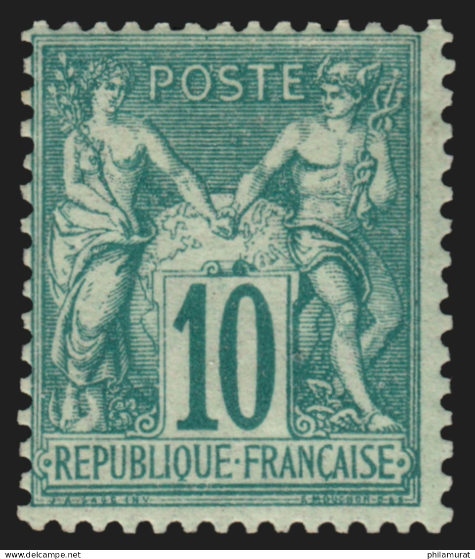 N°65, Sage 10c Vert, Type I, Neuf * Légère Trace De Ch. Signé A.BRUN - TB - 1876-1878 Sage (Type I)