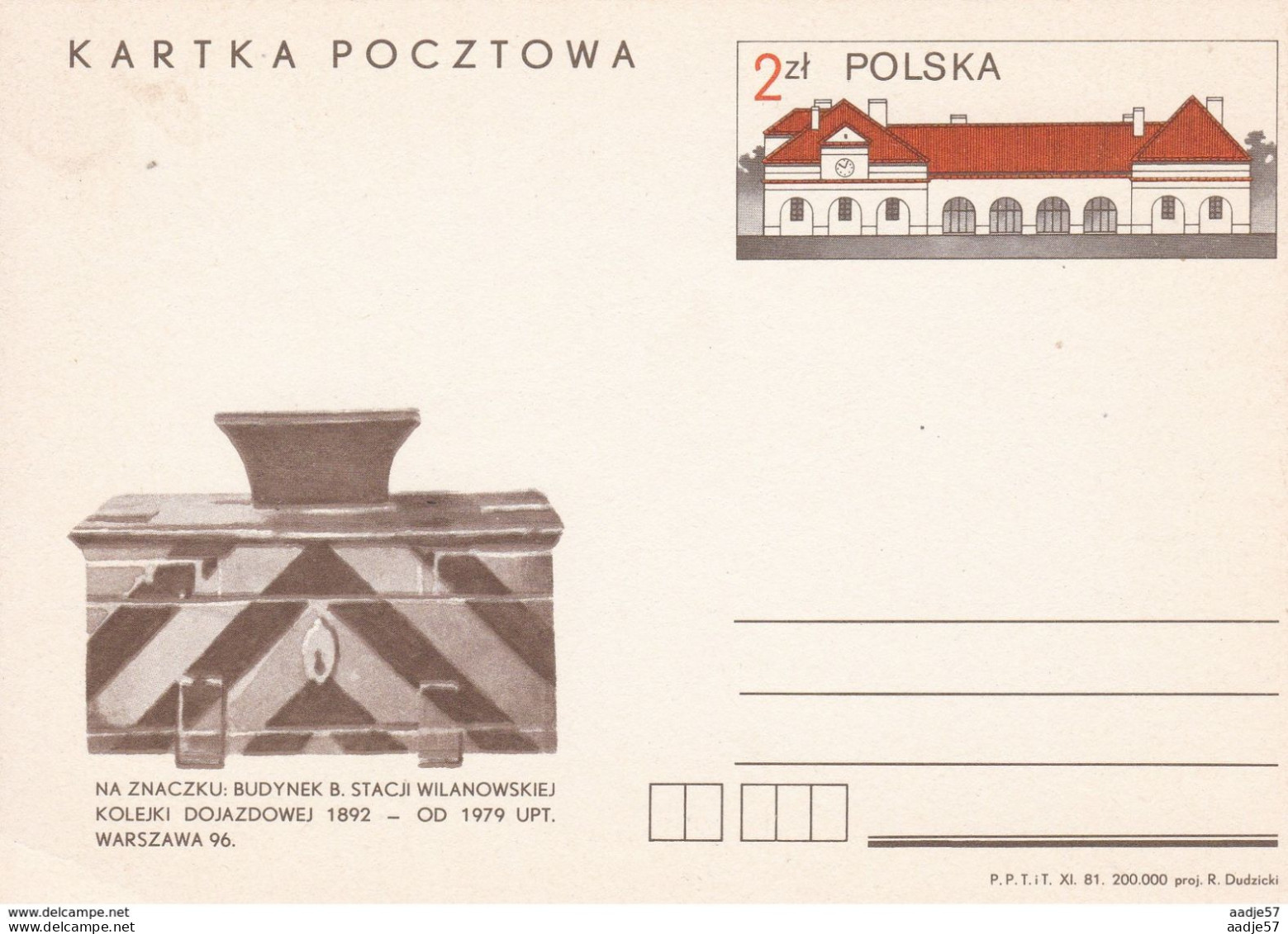 Polen Poland Polska 1981 Warszawa, Wilanowska Subway Station, Wilanow Railway Station B - FDC