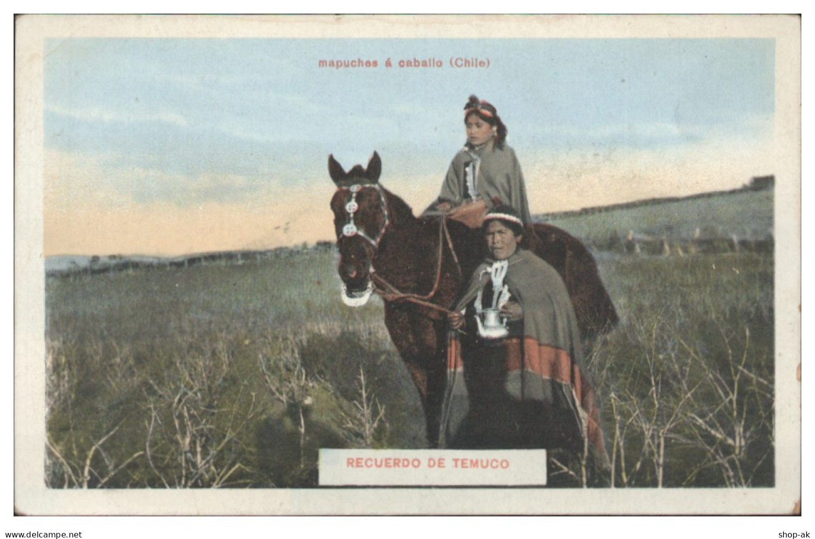 TT0004/ Temuco - Mapuches à Caballo   Chile AK  Ca.1910 - Cile