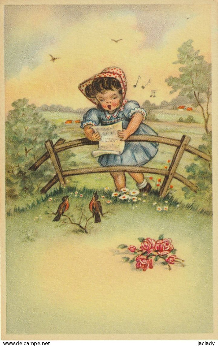 2 Cartes Postales Fantaisies -- Petite Fille à La Campagne. - Andere & Zonder Classificatie