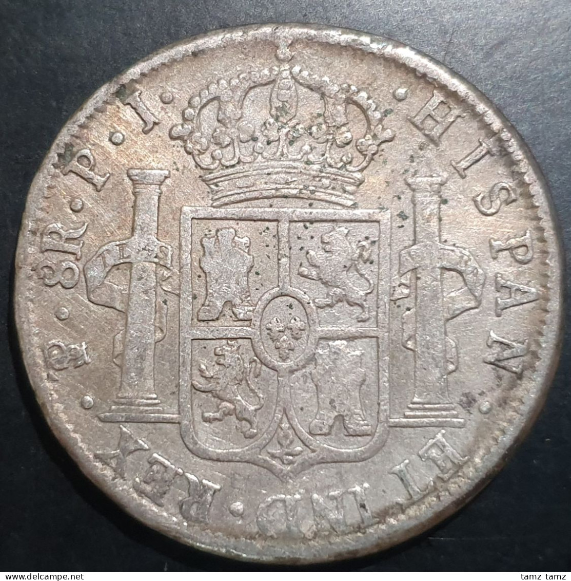 Bolivia Spanish Colonial 8 Reales Ferdin Ferdinand VII 1819 PTS PJ Potosi Mint - Bolivië