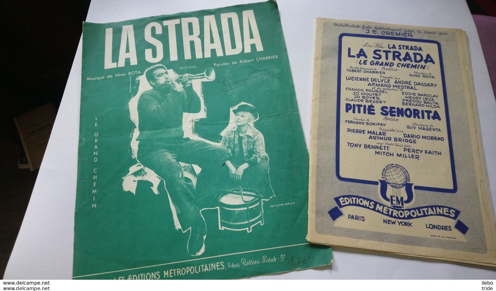 2 Partitions La Strada Fellini Partition Ancienne Musique De Nino Rota Danse Boléro - Scores & Partitions