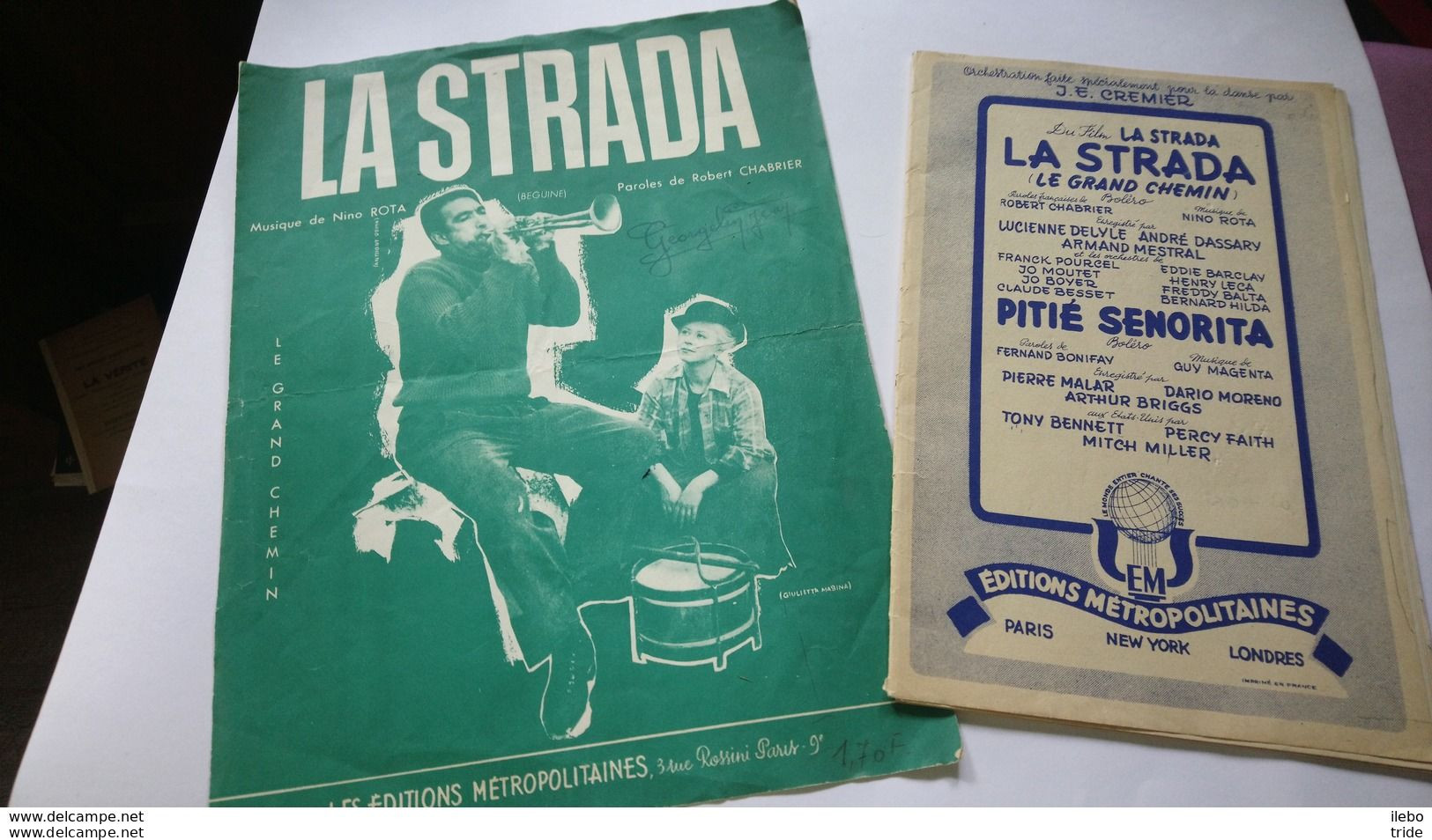 2 Partitions La Strada Fellini Partition Ancienne Musique De Nino Rota Danse Boléro - Partituras