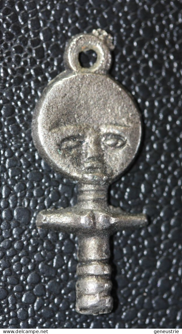 Pendentif Médaille En Bronze Blanc Figurine Africaine Ashanti De La Fertilité (Ghana) - Religion & Esotericism