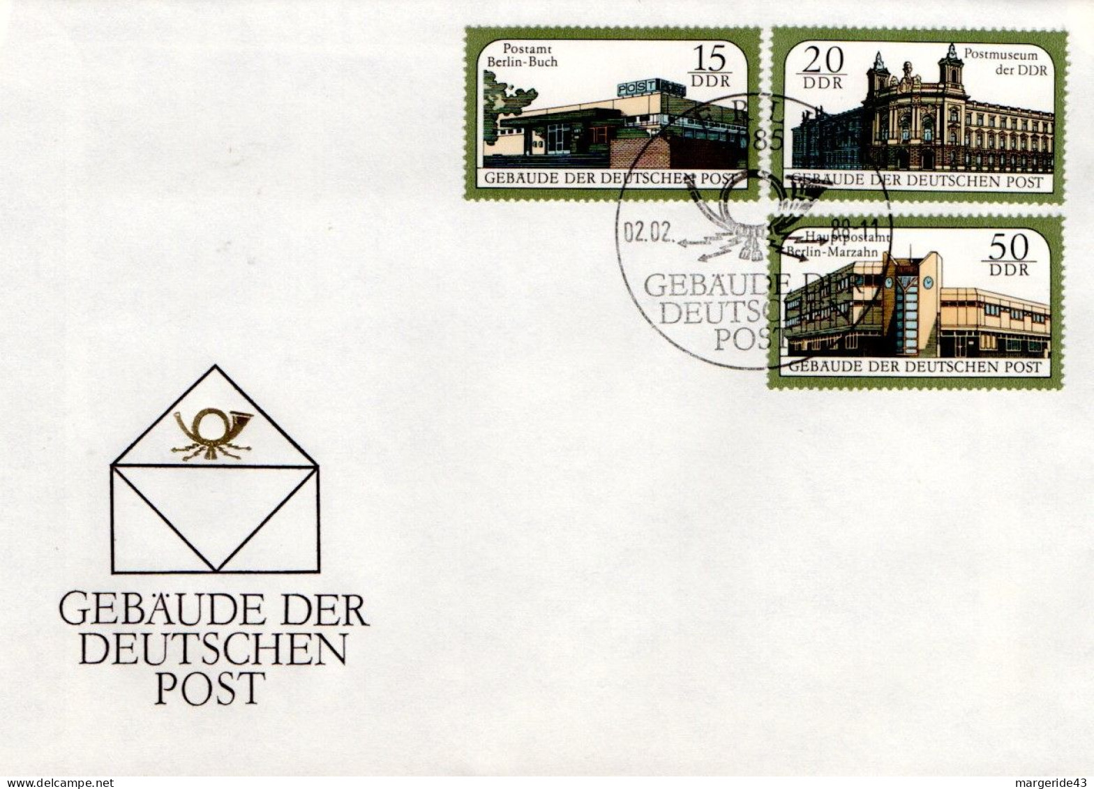 ALLEMAGNE RDA DDR FDC 1988 BUREAUX DE POSTE - Correo Postal
