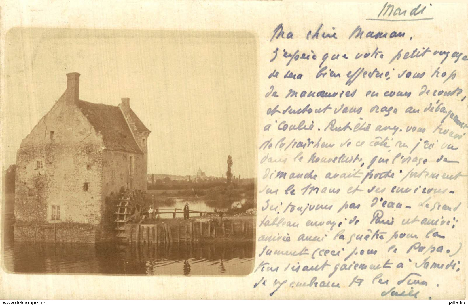 CARTE PHOTO MOULIN A EAU LIEU A IDENTIFIER - Photographs