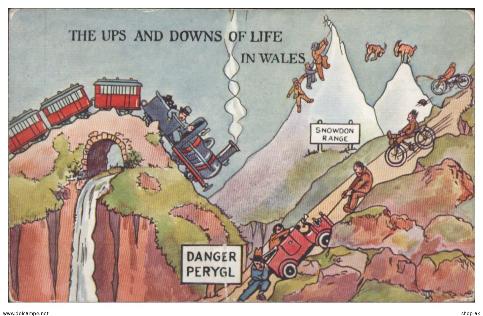 XX19104/ Humor AK  Life In  Wales   Eisenbahn Autos    Ca.1912  Valesque-Series - Humor