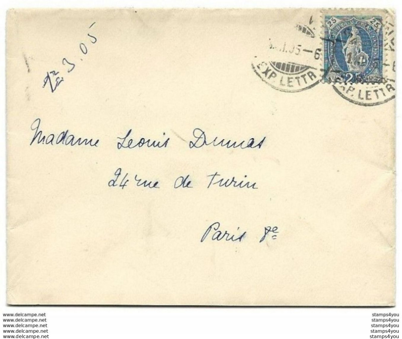 75 - 51 - Enveloppe Envoyée De Genève 1905 - Storia Postale
