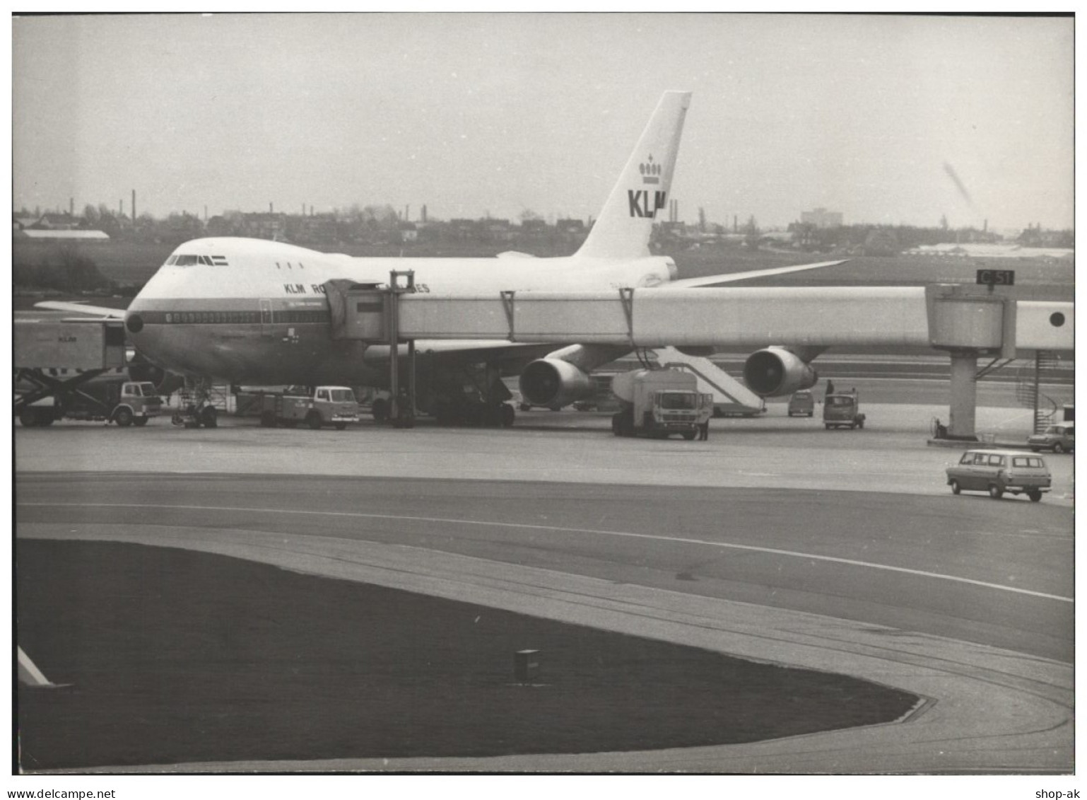 C5511/ Flughafen Amsterdam Schipohl  KLM Jumbo Jet  Foto 21 X 15 Cm 70er Jahre - Otros & Sin Clasificación