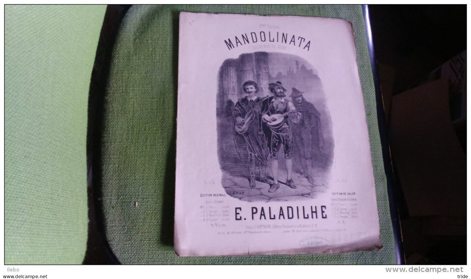 Partition Mandolinata Souvenir De Rome Paladilhe Dessin De Stop - Partitions Musicales Anciennes