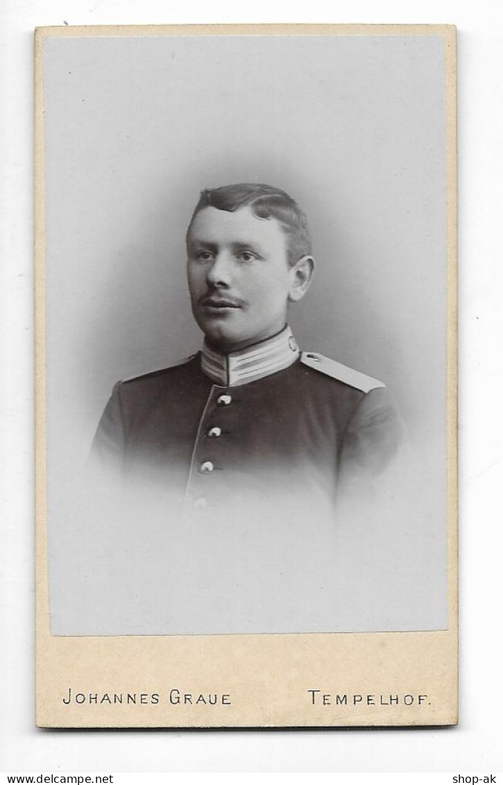 Y27799/ CDV Foto Soldat  Atelier Joh. Graue, Tempelhof  Ca.1900 - Andere & Zonder Classificatie