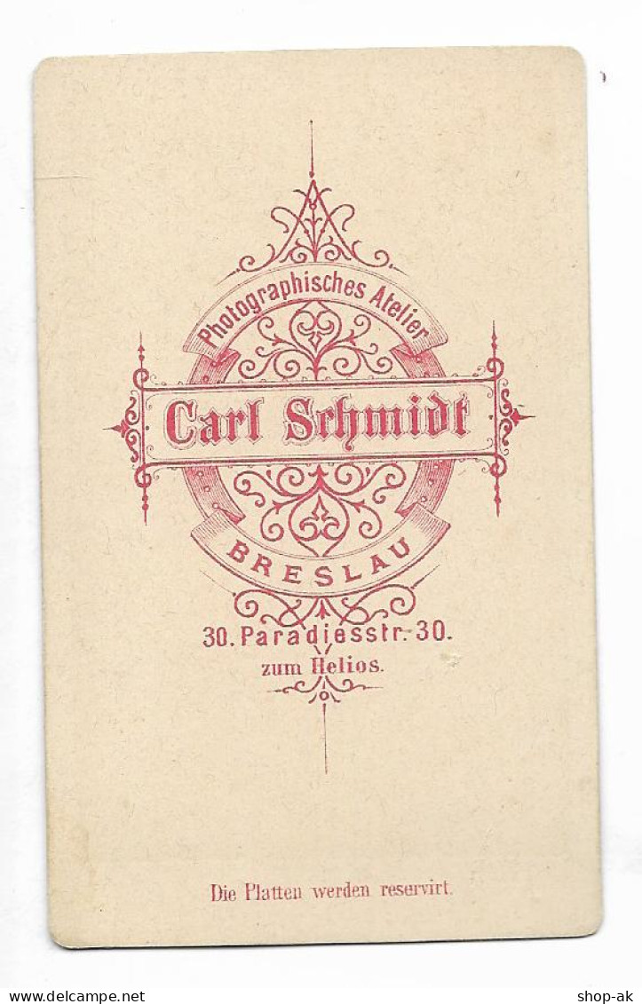Y27771/ CDV Foto  Junge Frau Atelier C. Schmidt, Breslau Ca.1885 - Andere & Zonder Classificatie