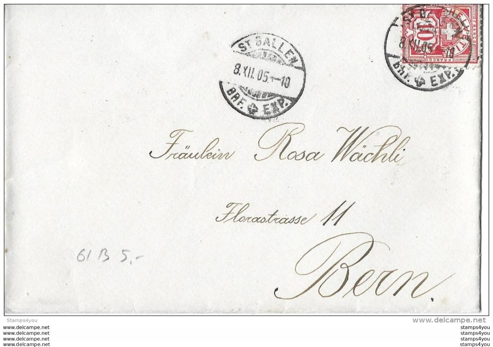 75 - 32 - Enveloppe  Avec Cachets à Date De St Gallen 1905 - Covers & Documents