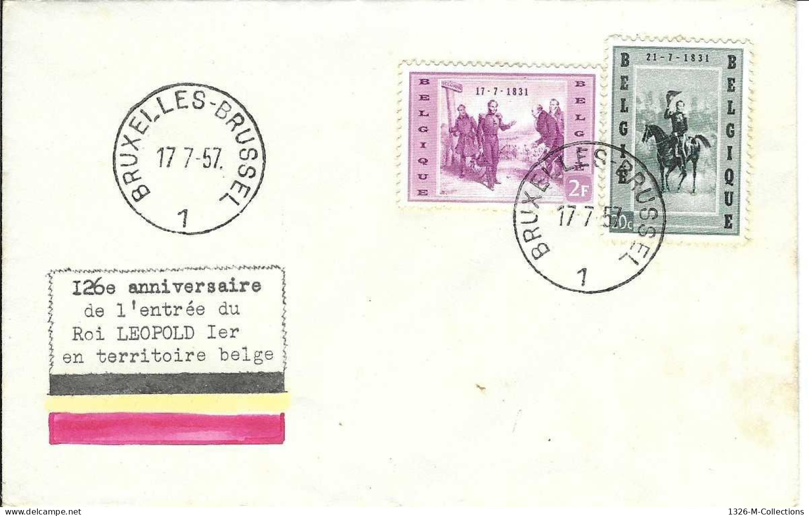 Envellope BELGIQUE  N° 1020 - 1021 Y & T - 1951-1960