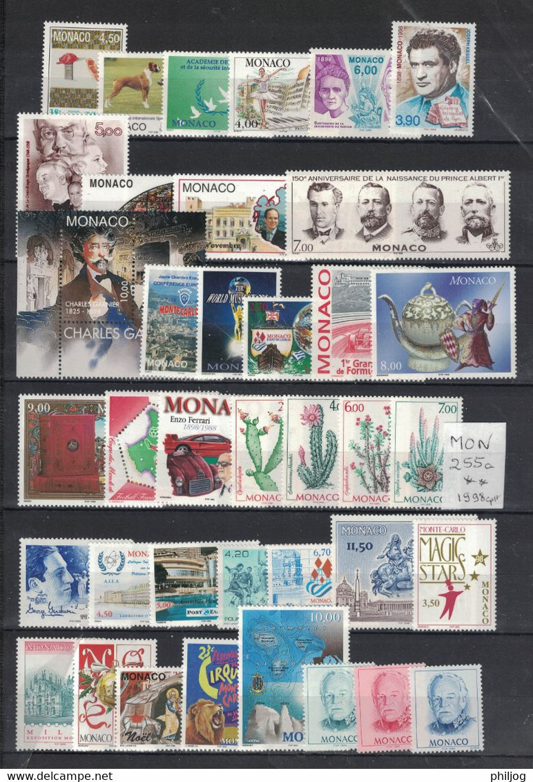 Monaco - Année 1998 Complète - Neuve SANS Charnière - 61 Timbres Du 2146 à 2185 - MNH Year 1998 - Volledige Jaargang