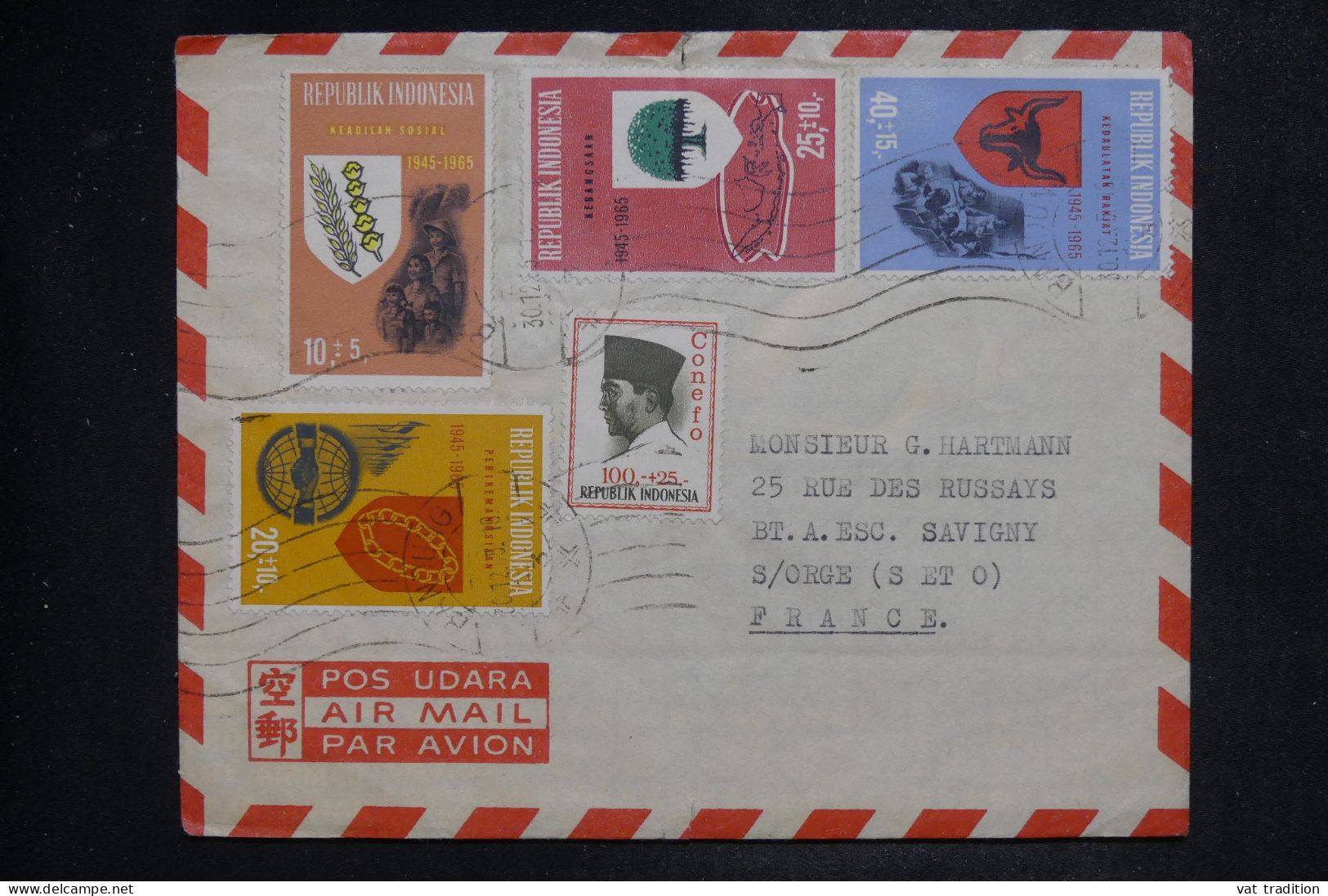 INDONÉSIE - Enveloppe  Pour La France En 1965 - L 152030 - Indonésie