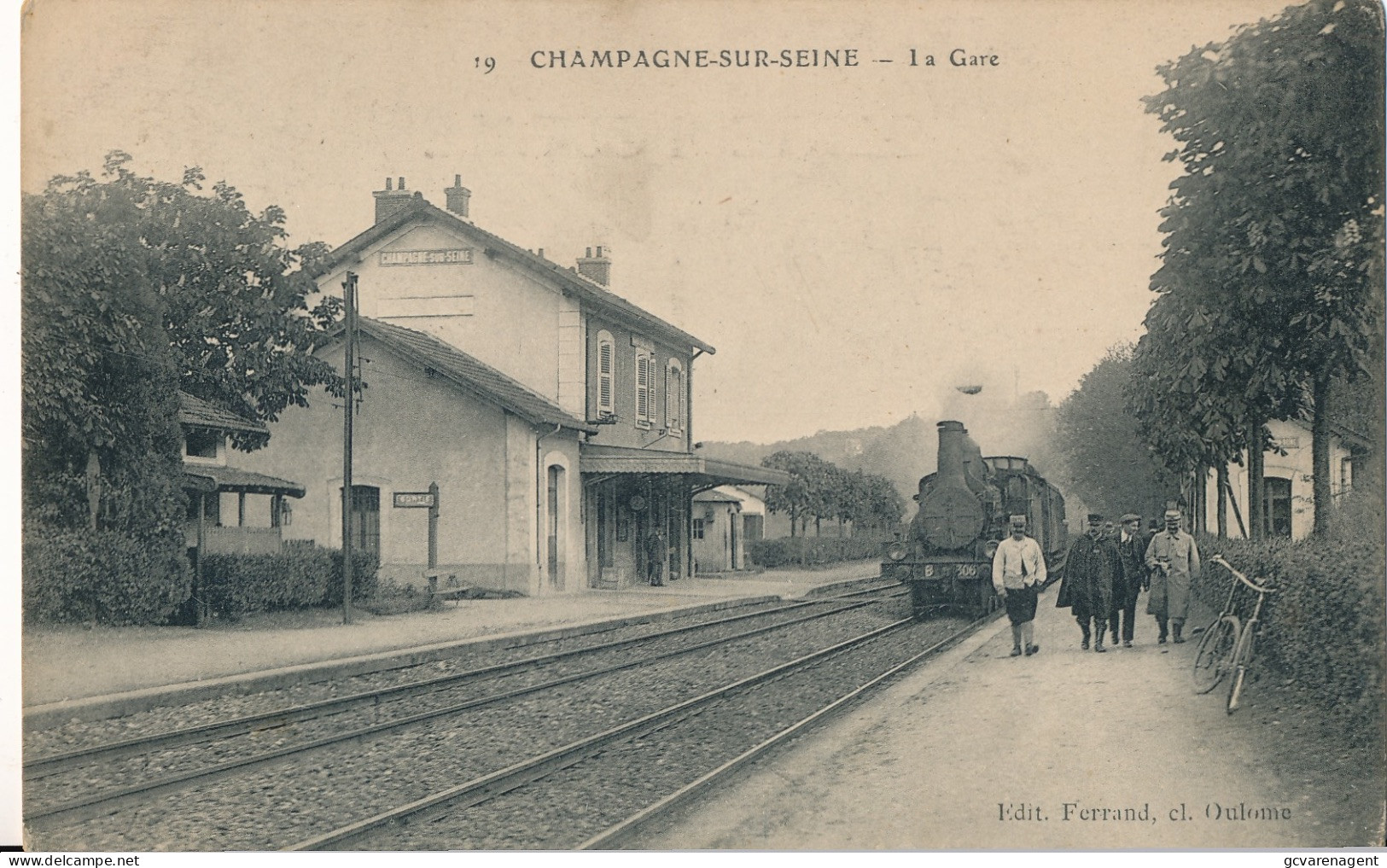 CHAMPAGNE SUR SEINE    LA GARE   ( TRAIN A VAPEUR )       WW I          ZIE AFBEELDINGEN - Champagne Sur Seine