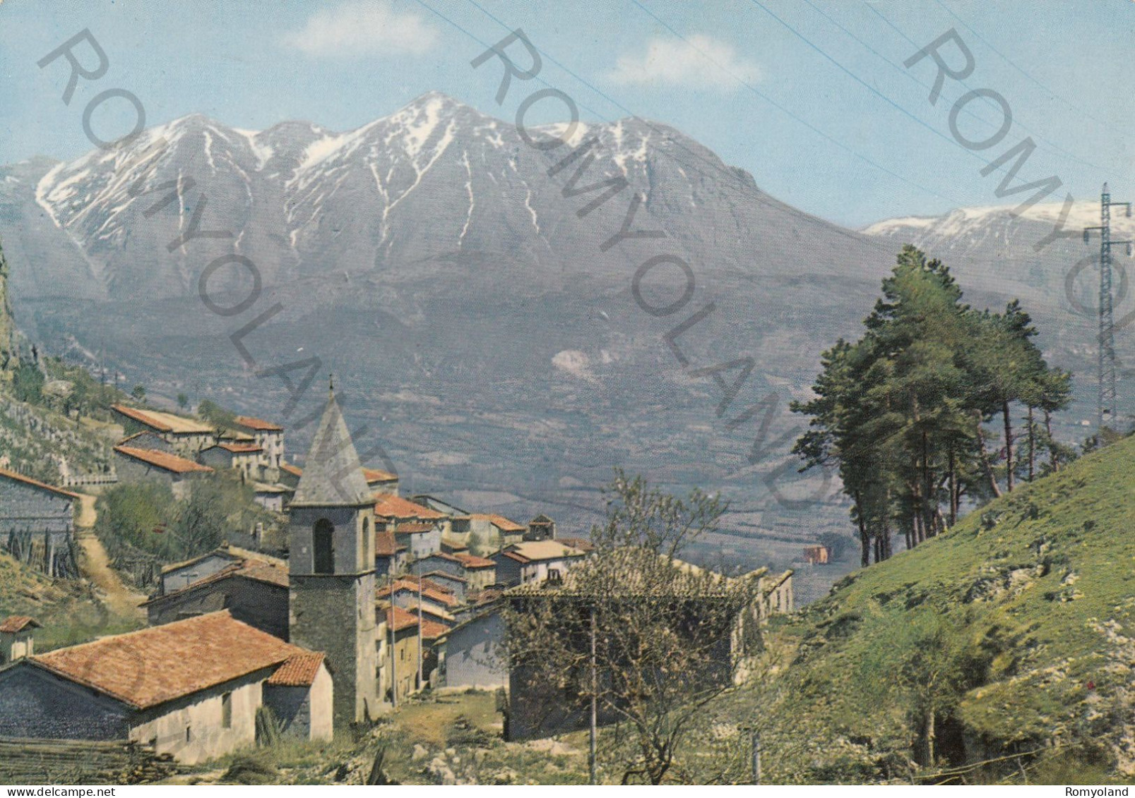 CARTOLINA  C8 TAGLIACOZZO M.750,L'AQUILA,ABRUZZO-CHIESA DEL SOCCORSO E MONTE VELINO-CULTURA,BELLA ITALIA,VIAGGIATA 1982 - L'Aquila