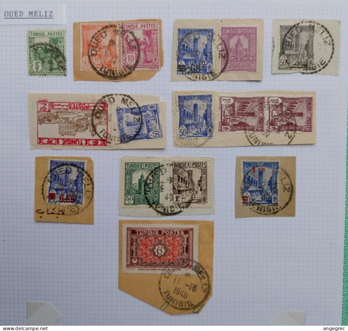 Tunisie Lot Timbre Oblitération Choisies Oued Meliz   à Voir - Used Stamps