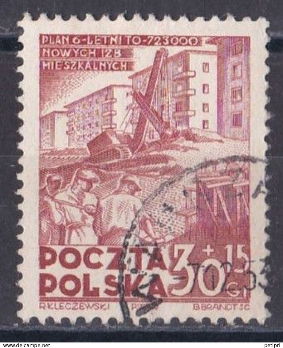 Pologne - République 1944 - 1960   Y & T N °  627  Oblitéré - Usados