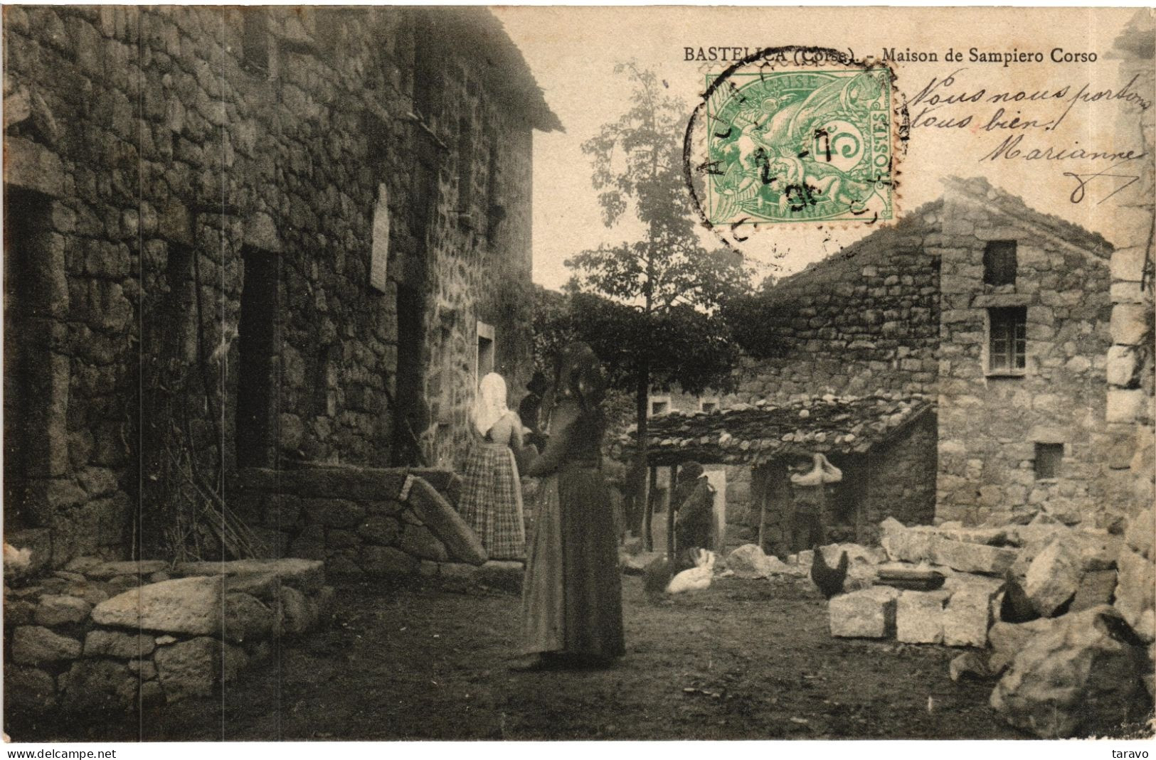 CORSE - BASTELICA - LA MAISON DE SAMPIERO CORSO - Pionnière J. Moretti - 1906 - Voir Animation - Other & Unclassified