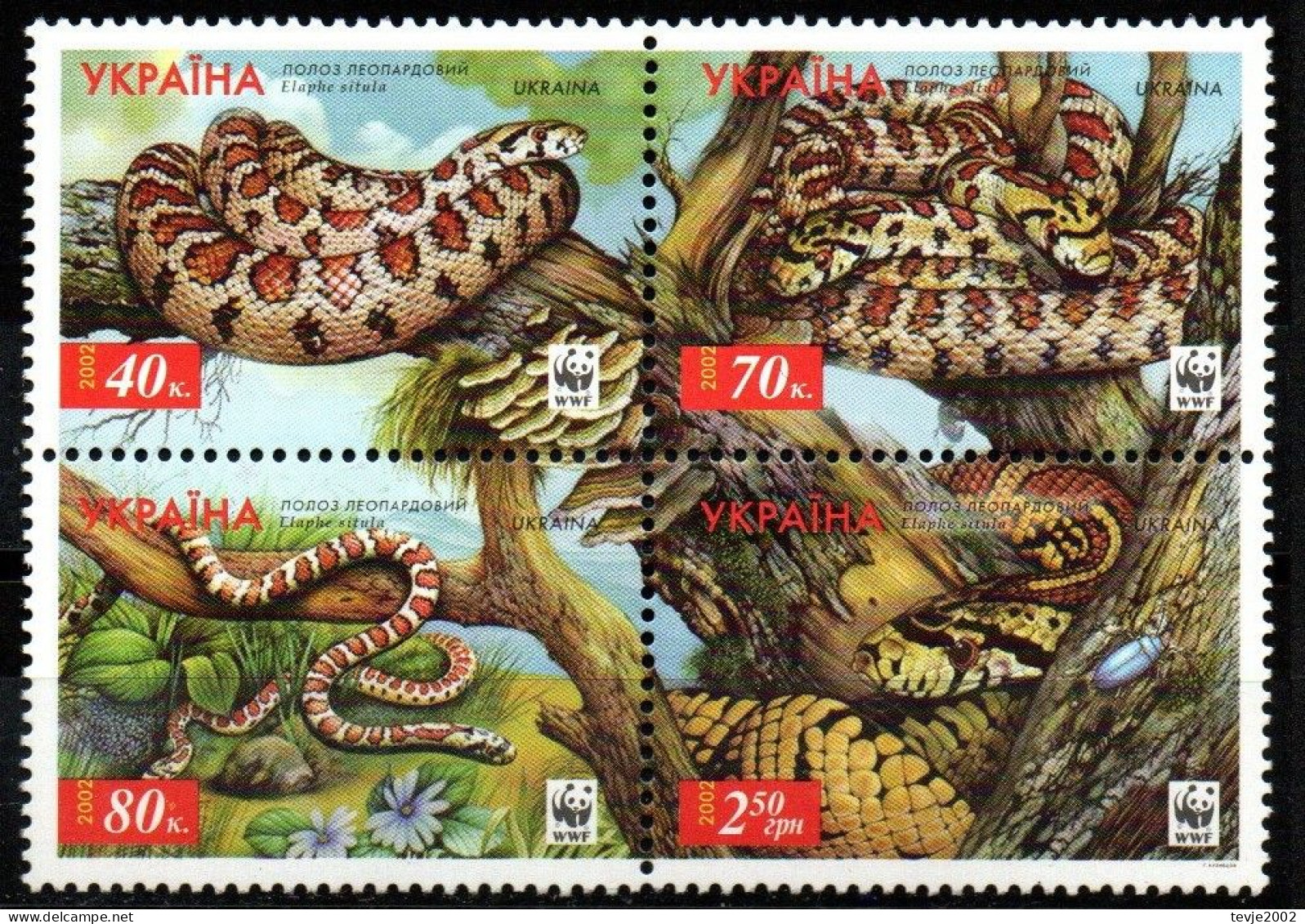 Ukraine 2002 - Mi.Nr. 502 - 505 - Postfrisch MNH - Tiere Animals Schlangen Snakes - Slangen