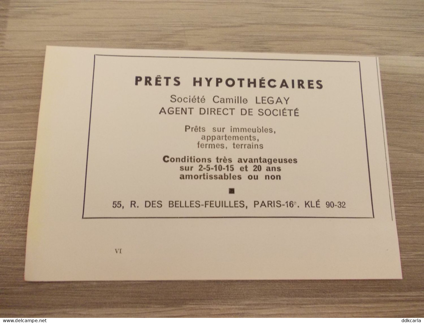 Reclame Advertentie Uit Oud Tijdschrift 1952 - Prêts Hypothécaires - Soc. Camille LEGAY à Paris - Pubblicitari
