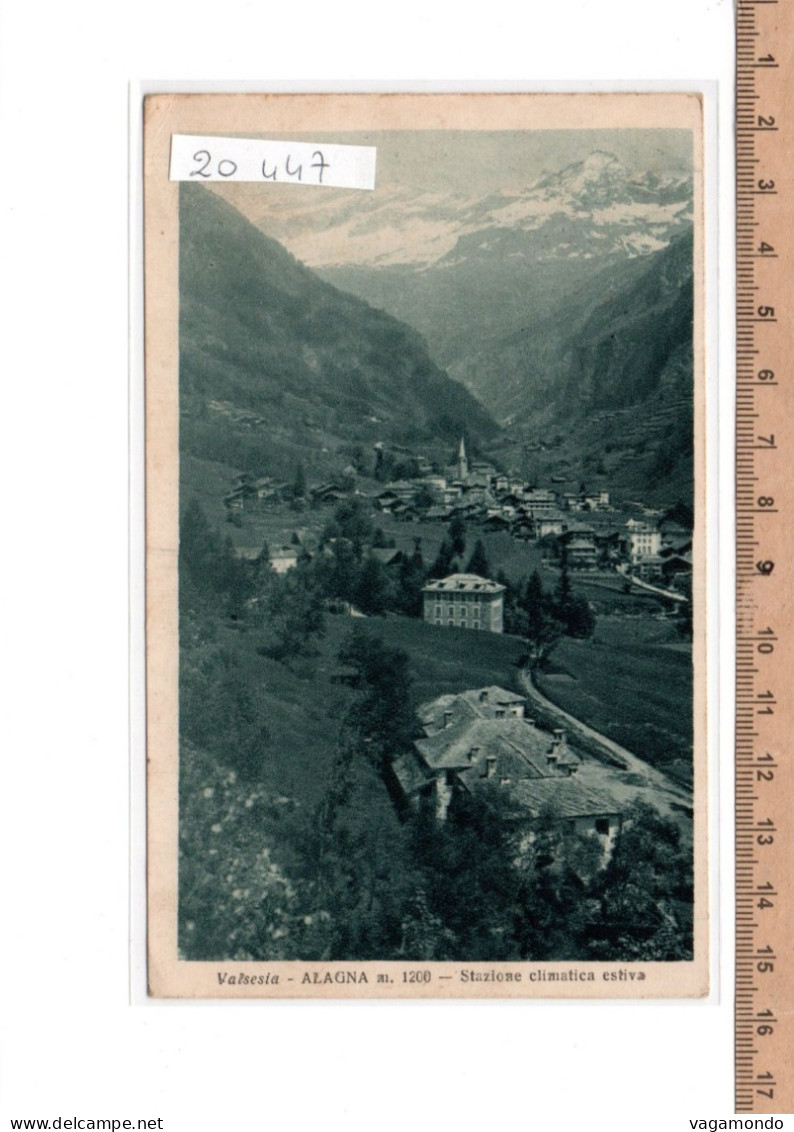 20447 VALSESIA ALAGNA STAZIONE CLIMATICA ESTIVA  1932 - Vercelli