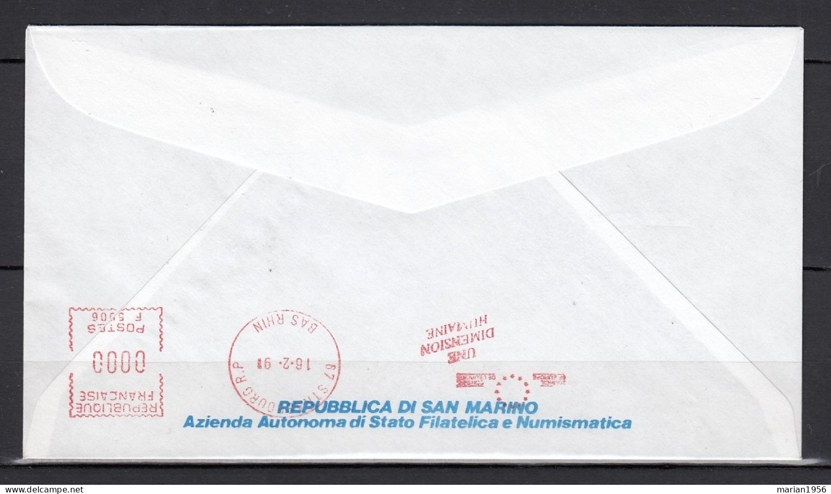 Saint-Marin 1991 - FDC Special - EUROPA CEPT - Europe Spatiale - Tirage Limite A 60 Ex.numerotes - 1991