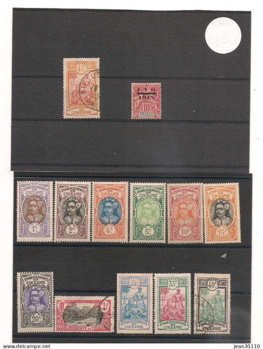 OCÉANIE 1913/15  N° 21/35*- 38* Cote : 26,00 € - Unused Stamps