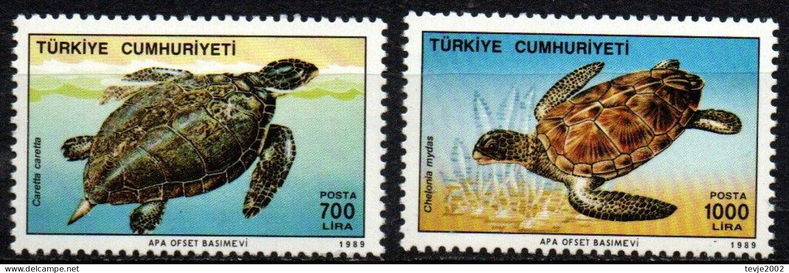 Türkei 1989 - Mi.Nr. 2871 - 2872 - Postfrisch MNH - Tiere Animals Schildkröten Turtles - Schildpadden