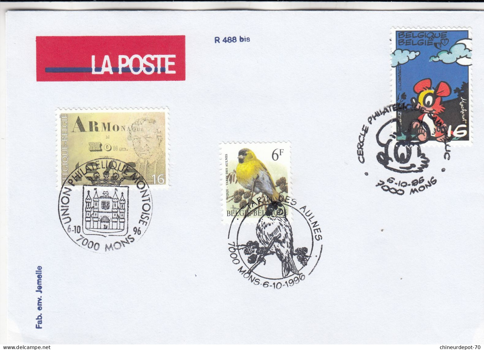 OISEAUX BUZIN  TARIN DES AULNES 6 -10-1996 MONS 7000 - 1985-.. Birds (Buzin)