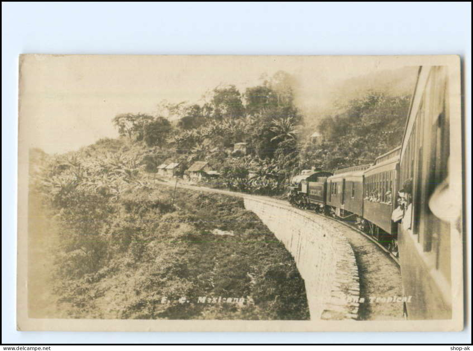 V5586/ Mexico Eisenbahn Foto AK Ca.1920 - Sonstige & Ohne Zuordnung