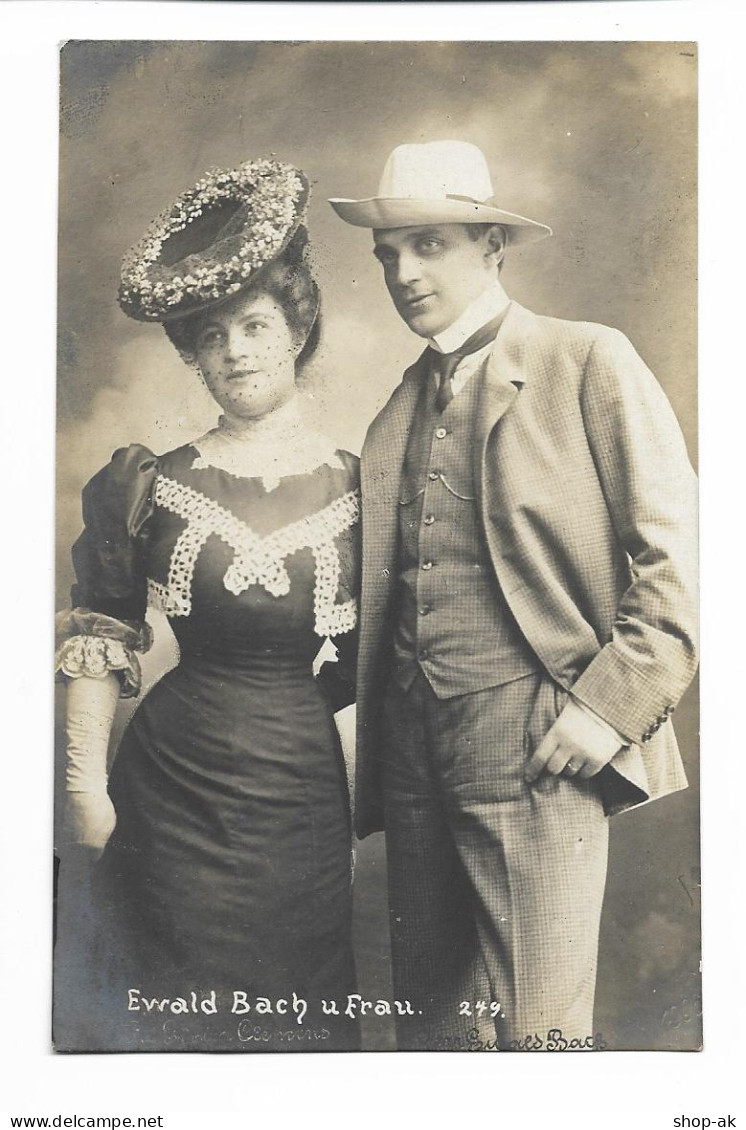 MM1232/ Ewald Bach Und Frau Theater-Schauspieler Hamburg Foto AK  Ca.1910 - Artistes