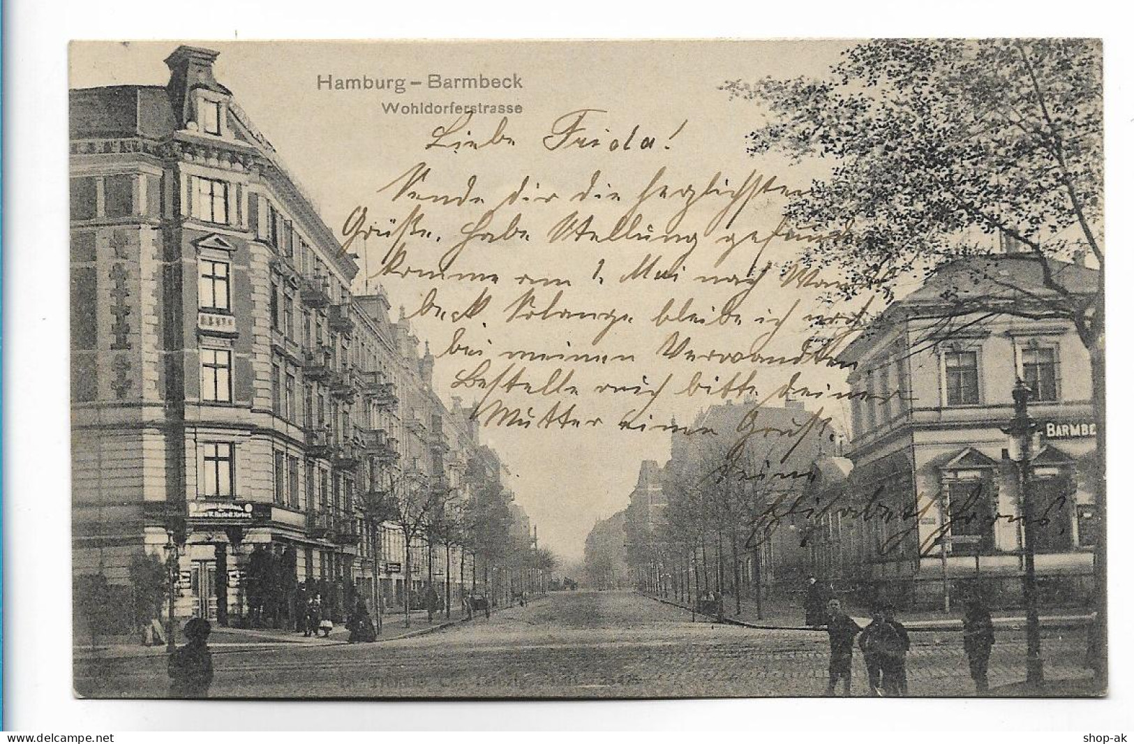 XX18300/ Hamburg Barmbek Wohldorferstraße AK 1905 - Nord